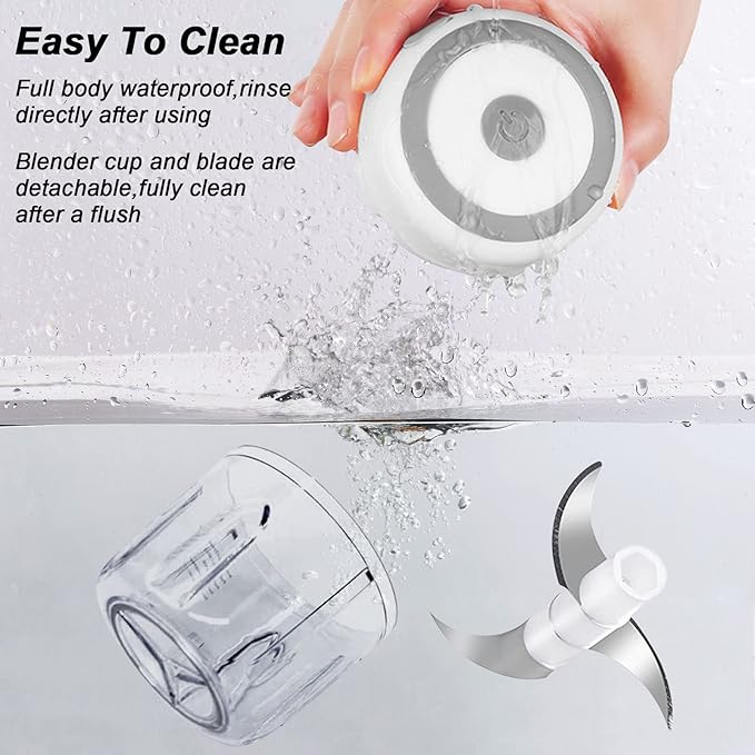 Electric Garlic Chopper, 250ML Vegetable Chopper, Food Chopper, USB Mini Garlic Mincer, Onion Chopper, Portable Small Food Processor for Ginger, Chili, Vegetables