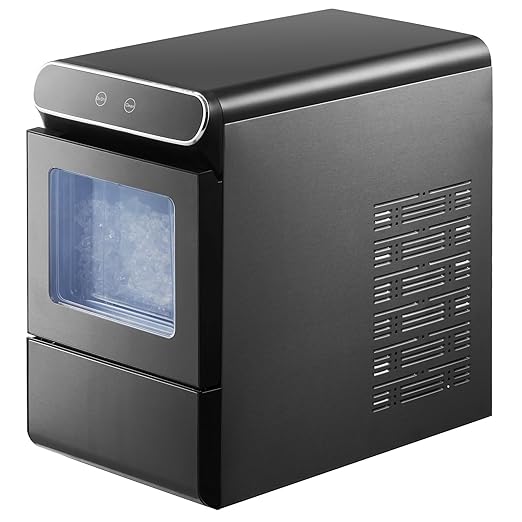 VEVOR Nugget Ice Maker, 37lbs/24H, with Self Cleaning, with Ice Scoop and Basket, Stainless Steel Ice Machine with Convenient Ice Transfer for Home Kitchen Office