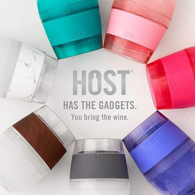 Host Wine Freeze Cup Set of 2 - Plastic Double Wall Insulated Wine Cooling Freezable Drink Vacuum Cup with Freezing Gel, Wine Glasses for Red and White Wine, 8.5 oz Coral