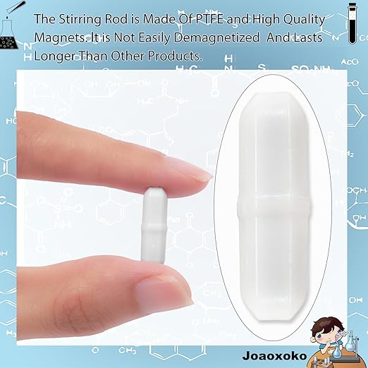 Magnetic Stir Bars 20pcs PTFE Stirrer Mixer, 20 mm/ 0.8 Inch White Stir Bar