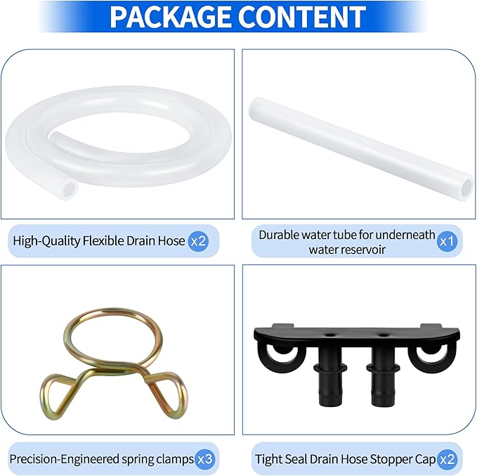 Ice Maker Drain Tube Fit for GE 2.0, Water Line Replacement for Original GE Opal Nugget Countertop Ices Maker, External Silicone Water Tube Fit for Opal Ice Maker Tubing Replacement Parts