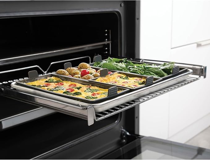 HIC Kitchen Non-Stick Sheet Pan Dividers, European-Grade Silicone, 8-Pieces, Fits 2 US Half-Size 13 x 18-Inch Sheet Pans