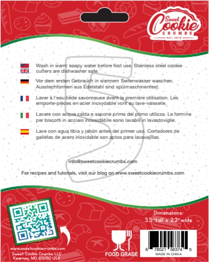 Number 5 Cookie Cutter – Sharp & Safe Stainless Steel Cooking Utensils – Ideal For Sandwiches, Pancakes, Fruits & Crafts – Dishwasher-Safe Bakery Supplies from Sweet Cookie Crumbs (3.5”T x 2.2”W)