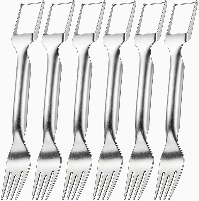 Watermelon Fork Slicer Cutter, 2-in-1 Stainless Steel Watermelon Slicer & Fruit Fork, Summer Kitchen Gadget for BBQ Parties, Camping & RV Adventures