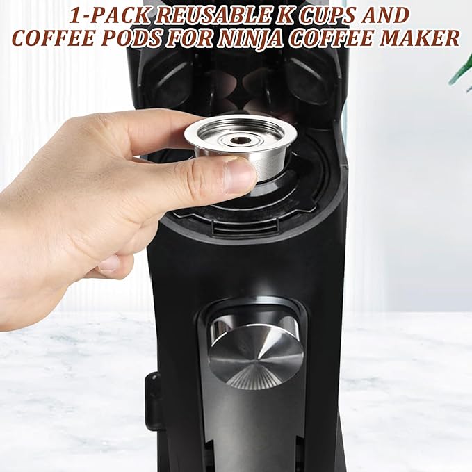 Reusable K Cups and Coffee Pods for Ninja Coffee Maker PB051 & CFP101/PB041, 304 Stainless Steel Reusable K Pod Permanent K Cups Filters Compatible with Ninja Coffee Maker, Coffee Accessories