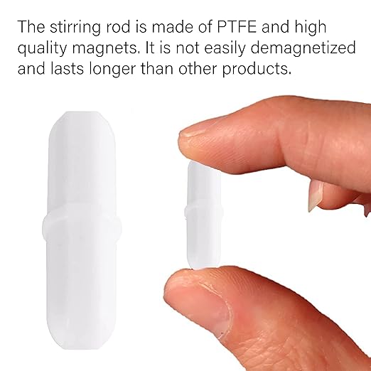 Magnetic Stir Bars,10 Pcs PTFE Magnetic Stirrer Mixer Stir Bar, 20 mm/ 0.8 Inch White Laboratory Stirrer Mixer Bar (10)