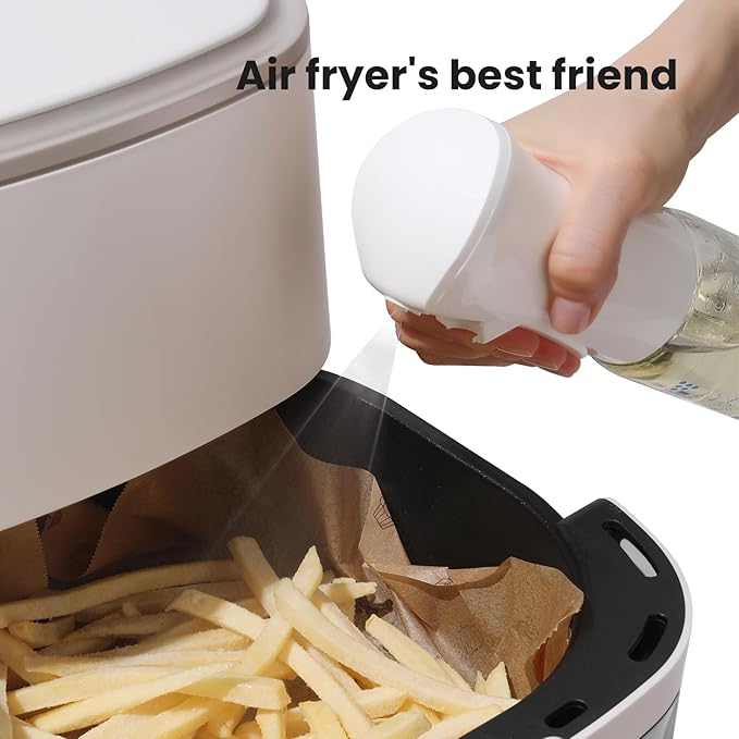 Mistifi Premium Oil Sprayer, Olive Oil Sprayer – Dark Glass Bottle for Cooking, Air Fryer & Salad – Fine Mist, Easy Press – Abyss/Olive Green