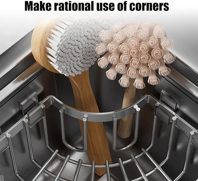 Corner Sink Organizer, Silver Stainless Steel Sponge Holder with Towel Bar, Self-Adhesive Kitchen Storage Rack