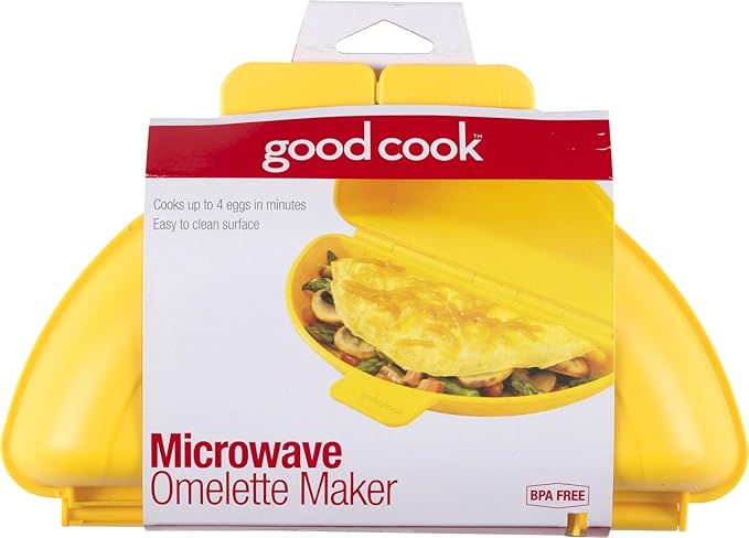 GoodCook Everyday Microwave Omelet Maker, 2–4 Egg Size, Nonstick Coating, Yellow