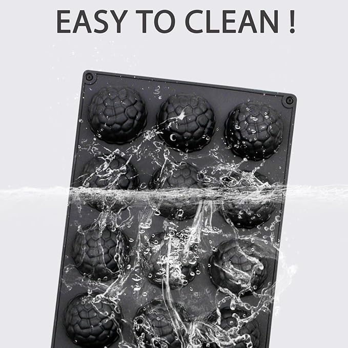 15-Cavity Silicone Baking Mold, Black, Raspberry Shape, Non-Stick, 11.3 x 6.69 in, for Chocolates, Desserts and Tea Time Treats