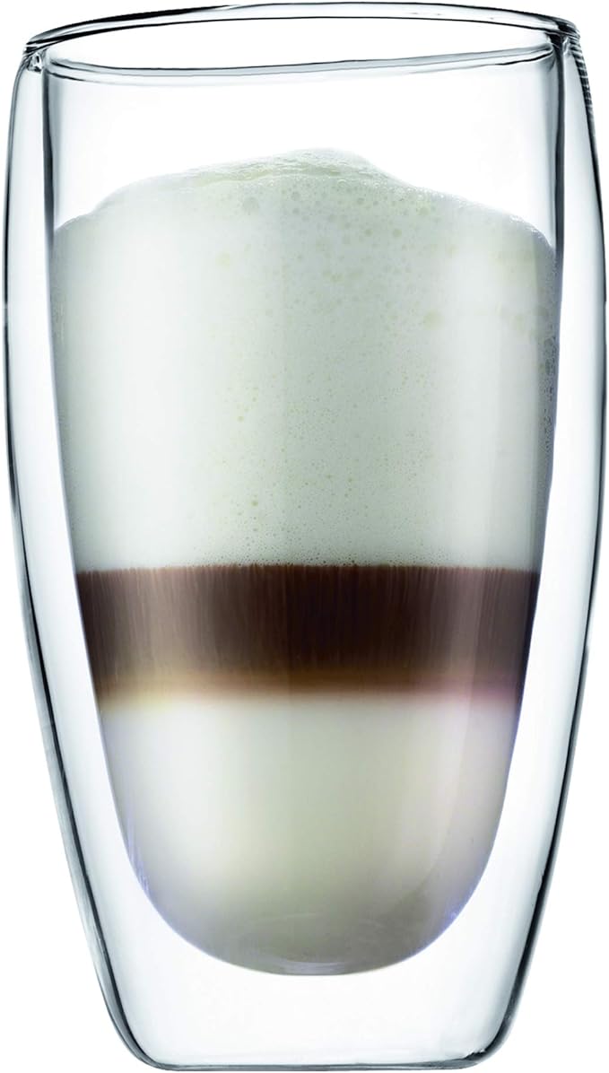 Bodum 15oz Pavina Double Wall High-Heat Borosilicate Glass, Set of 2, Clear