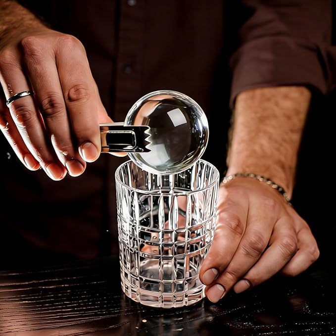 Clear Ice Ball Maker for Whiskey: 2.5" Crystal Clear Ice Maker - Large Silicone Ice Sphere Maker for Bourbon & Cocktails - Easy Release Ice Cube Maker for Home Bar(2PACK)
