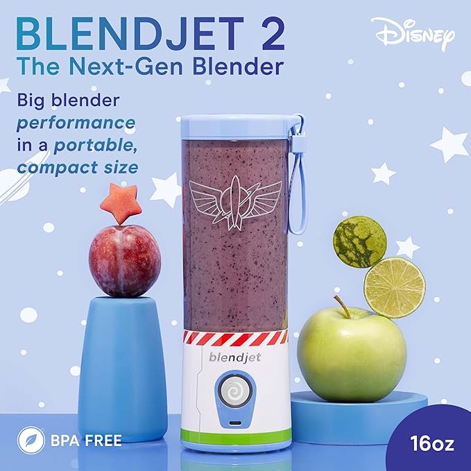 BlendJet 2 Portable Blender for Smoothies & Shakes - 16oz BlendJet Cordless Personal & Small Blender, USB-C Rechargeable & Self Cleaning - (Buzz Lightyear)