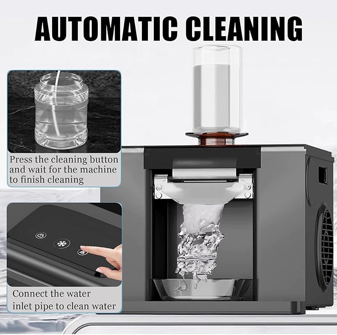 Electric Ice Crusher Machine,60Kg/24H High Capacity & Rapid Cooling,Perfect for Home,Restaurant,Bar,and Party Use,White