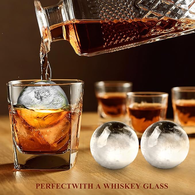 Round Ice Cube Mold,1.8 INCH x 8,Ice Ball Maker Mold | Round Ice Cube Trays for Freezer,Whiskey Ice Cubes Mold,Circle Ice Cube Tray with Lid,Ice Trays-Ice molds for Whiskey,Cocktails