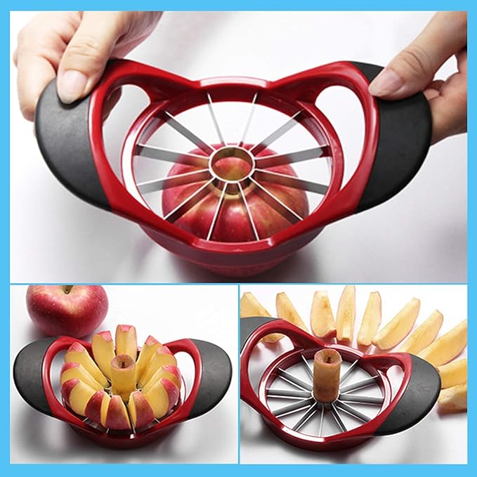 Apple Cutter Slicer & Corer Kit - 12-Blade Apple Slicer & Corer, Includes 3 Premium Stainless Steel Fruit Forks