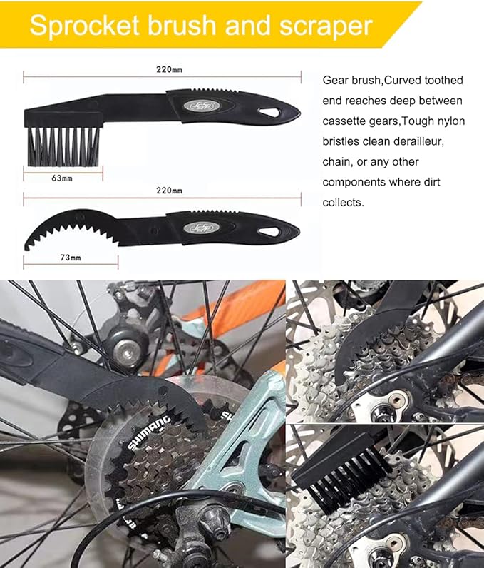 Bike Cleaner kit,Perfect kit to Clean/Protect/Lube Bicycle,with Chain Scrubber,Cleaning Brush Tool