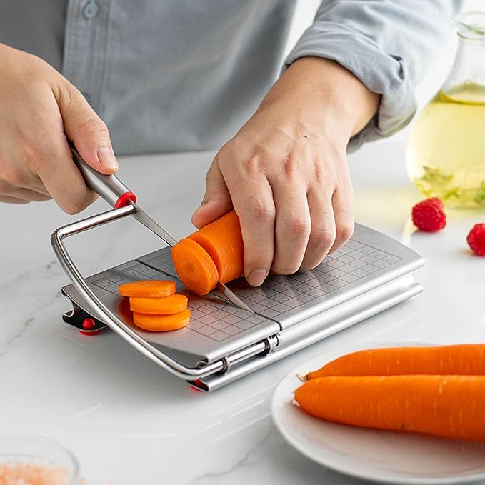 Multipurpose Cheese Slicers, Stainless Steel Cheese Cutter with Blade for Block Cheese, silver