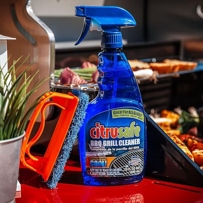 Grill Cleaning Spray - BBQ Grid And Grill Grate Cleanser By Citrusafe (23 oz)