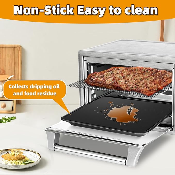 Reusable Air Fryer Liners for Breville Smart Oven Air Fryer Pro BOV900BSS, Ninja Foodi, Non-Stick, 3x Liners + 3x Mesh