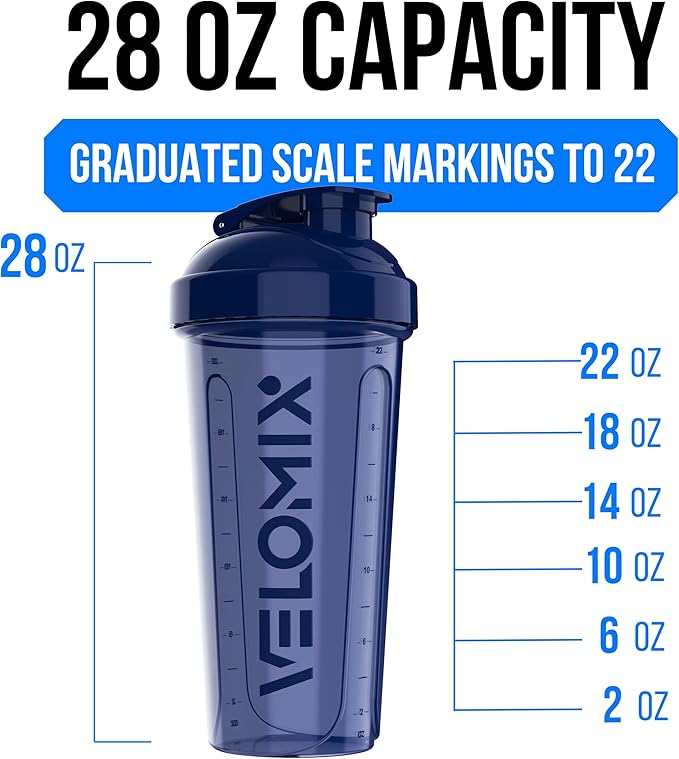 VELOMIX -4 PACK 28 Oz Protein Shaker Bottle for Protein Mixes - 4x Wire Whisk | Leak Proof Shaker Cups for Protein Shakes | Large, Stackable Protein Shaker Bottle Pack | Dishwasher Safe (Forest Edge)