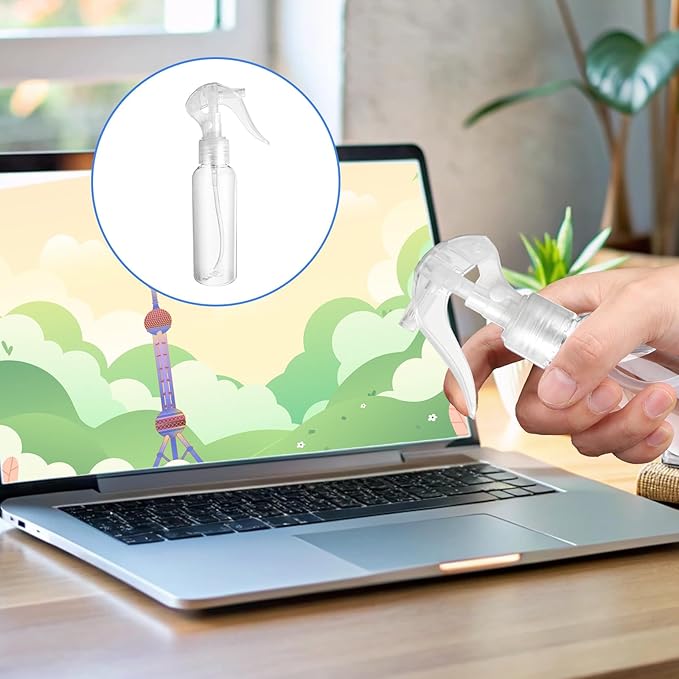 Molain 8Pcs Small Spray Bottles, No Leak And Clog Mister Spray Bottle, 3.5oz/100ml Empty Refillable Containers Reusable Liquid Container for Essential Oils Water Squirt