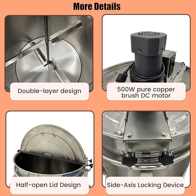Stainless Steel Automatic Food Mixer 240L/63.4gal Electric Natural Gas Heating Stirrer Electric Pot Stirrer for large restaurants or cafeterias 110V