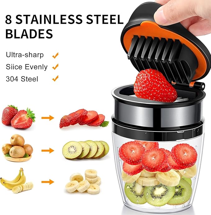 Strawberry Slicer Egg Slicer Stainless Steel for Soft Fruit with Anti-Slip Base, Quickly Making Fruit Vegetable Salad