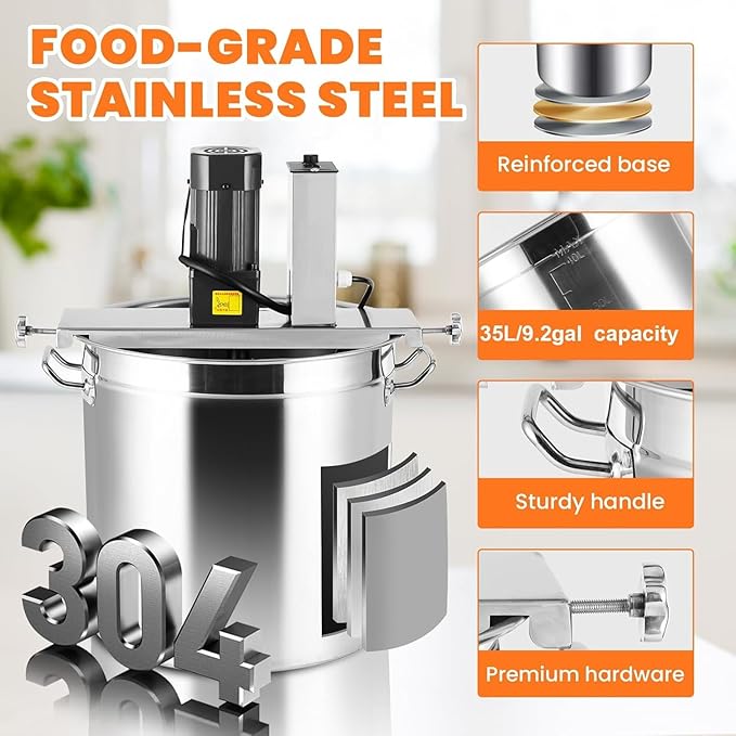Automatic Pot Stirrer Mixer, Electric Jam Mixer with Adjustable Stirring Speed and 4 Blade Stirring Scraper for Restaurant, Food Factory, and Home Cooking