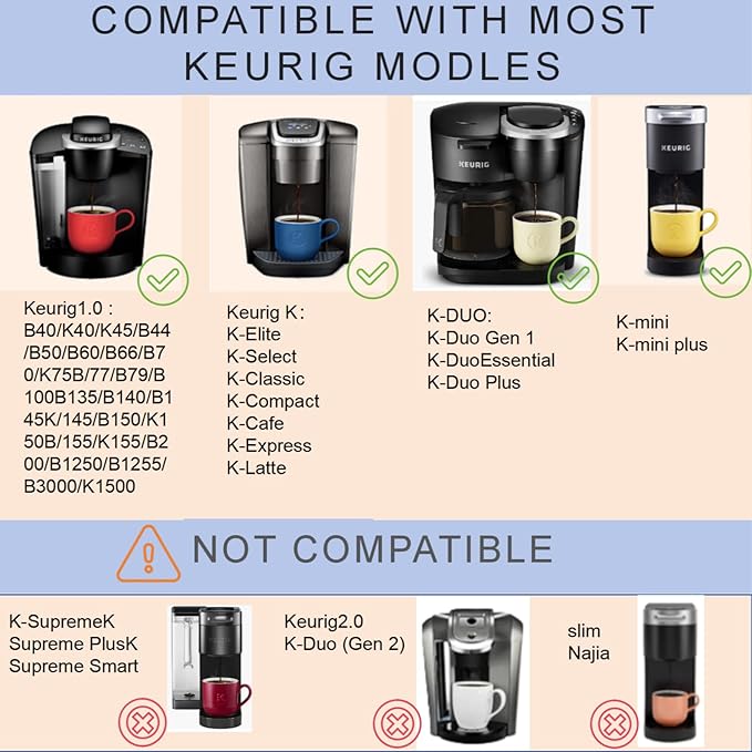 Haetyly 2 Pack Reusable K Cups Campatible with Keurig 1.0 Coffee Maker,Stainless Steel Reusable Coffee Pods with Heat Resistant Handles Innovative Design