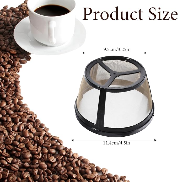 JJUNW 2Pack Reusable 8-12 Cup Basket Coffee Filter Replaces your Paper Coffee Filters, BPA Free