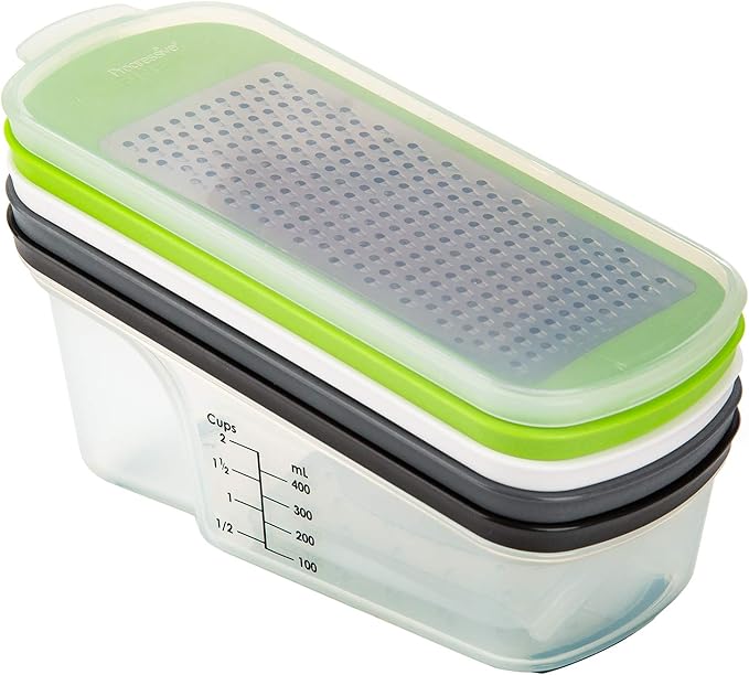 PrepWorks Grate, Slice & Store Set, One Size, Multi-Color – Versatile Food Prep Set with Storage Containers