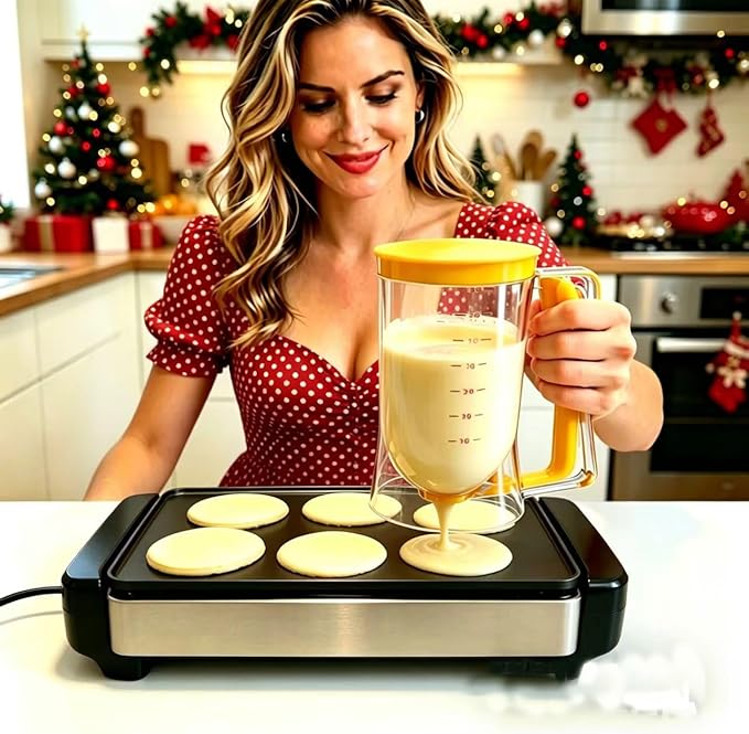 BBSTARZ Batter separator Cupcakes Pancakes Cookie Cake Waffles Batter Dispenser cookie separator batter Cream Speratator Cup Measuring Baking Tools(Orange)