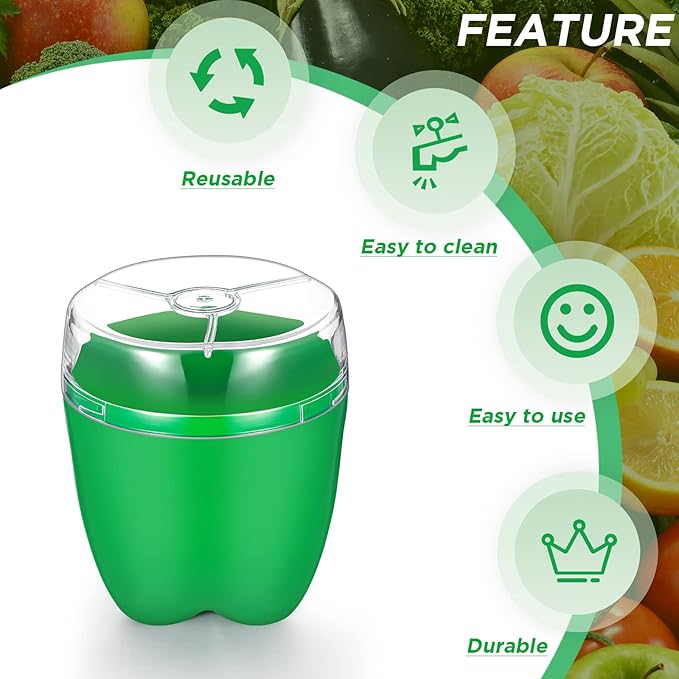 Patelai 4 Pieces Fruit and Vegetable Storage Containers for Fridge, Onion Holder Storage Avocado Green Pepper Tomato and Onion Keeper/Saver/Holder, Refrigerator Vegetable Crisper