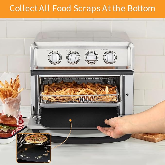 Air Fryer Oven Liners for Bottom of Oven, 12"x12" Non-Stick Heat Resistant Reusable Toaster Liners Baking Mat Accessories for Ninja Breville Cuisinart Emeril Lagasse and more, 4 Pack