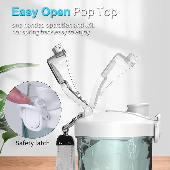 DENOKIN Portable Blender, Shakes and Smoothies Cordless Personal Size Blender 20oz with 6 Blade and a Travel Lid (Apple White)