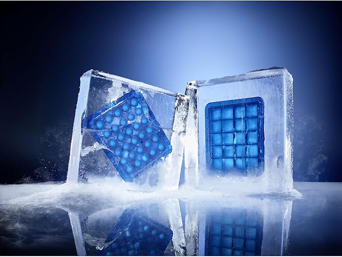 Lurch 240765 Ice Former Arctic Cube 5 cm Blue Ice Cube Tray for 12 Ice Cubes with Transparent Lid Blue