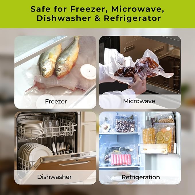 Handheld Vacuum Sealer for Food, 65kPa Portable Vacuum Pump with 20 BPA-Free Reusable Food-Grade Bags, Type-C Rechargeable for Meal Prep, Leftovers, Freezer Storage, Sous Vide & Containers