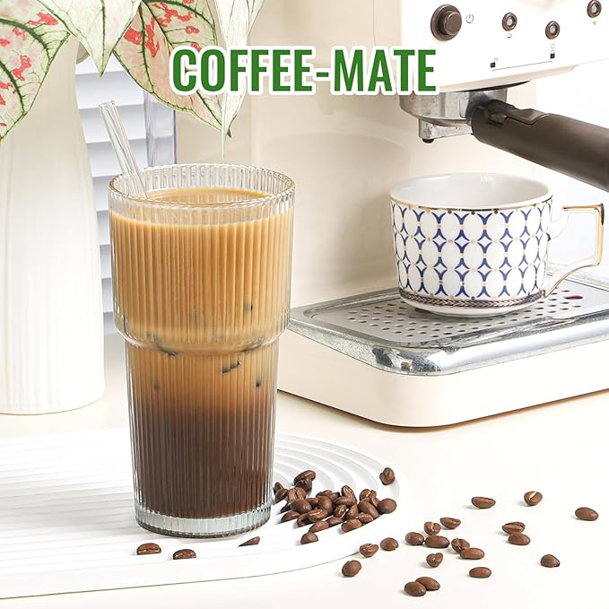 CWHHRN 20 oz Glass Cup and Straw, Glass Tumbler with Straw, Vintage Glassware for Whiskey Cocktail Beer, Iced Coffee Cups (1 PACK)