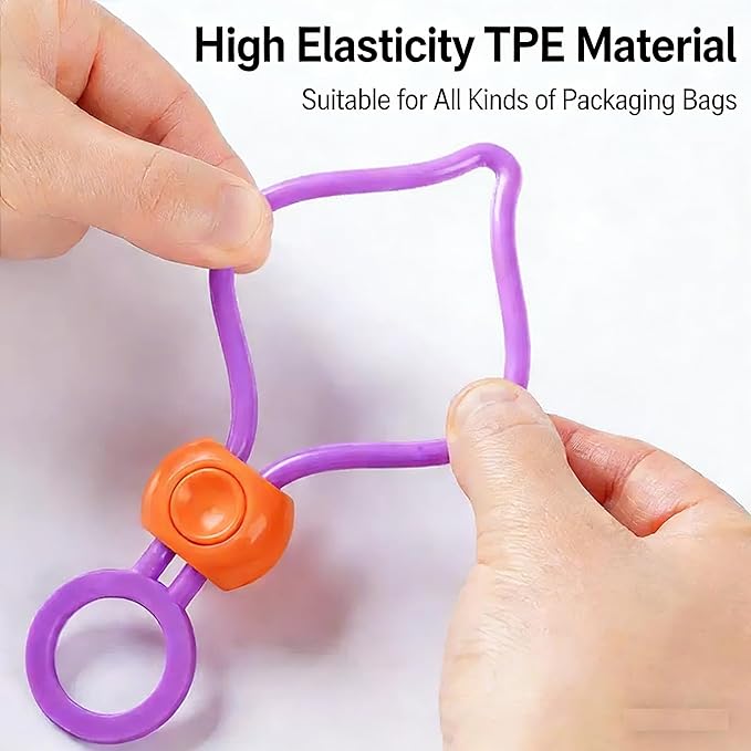 6/12pcs Chip Clips Bag Clips Food Clips, Food Bag Sealing Clips for Snack and Storage Organization, Adjustable Silicone Straps for Kitchen Gadgets Use (6 pcs)