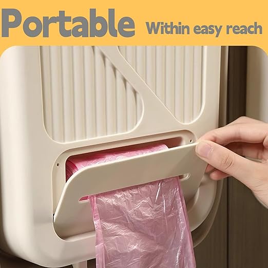 Folding Hanging Kitchen Waste Trash Can, Collapsible Space-Saving Foldable Hanging Garbage Bin for Cabinet Door, Kitchen, Bathroom, RV and Office (Grayish White,7L)