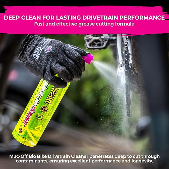 Muc-Off Bio Drivetrain Cleaner | Effective Biodegradable Bicycle Chain Cleaner and Degreaser Spray | Suitable for All Types of Bike
