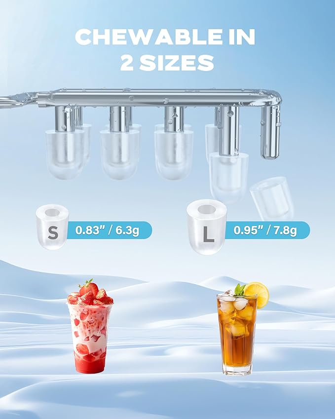 ecozy Ice Makers Countertop, Portable Ice Machine with Carry Handle, 26lbs in 24Hrs, 9 Ice Cubes Ready in 6 Mins, Auto-Cleaning Ice Maker with Basket and Scoop, for Home/Kitchen/Camping/RV