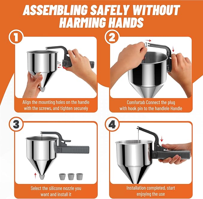 40oz Pancake Batter Dispenser, Stainless Steel Cake Dispenser with Stand, Great for Pancakes, Cupcake, Waffle or Any Baked Goods, Durable, Leak-Free, Space Gray