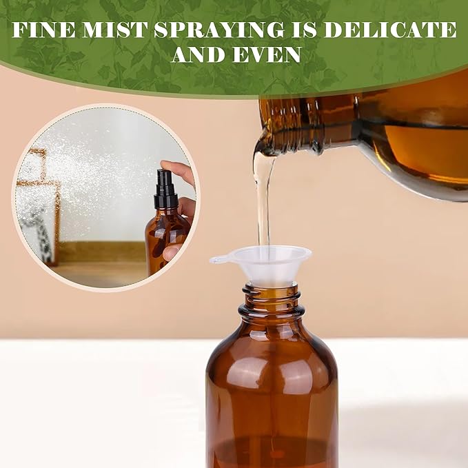 GIVAMEIHF 4oz Amber Glass Spray Bottles Mist Sprayer Set of 24,Empty Small Spray Bottle Fine Mist Spray Refillable Containers,Mini Travel Bottle Spray Bottle Make Perfect Oil,Perfume,Body Sprays