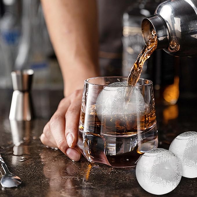 Round Ice Cube Mold,1.8 INCH x 8,Ice Ball Maker Mold | Round Ice Cube Trays for Freezer,Whiskey Ice Cubes Mold,Circle Ice Cube Tray with Lid,Ice Trays-Ice molds for Whiskey,Cocktails