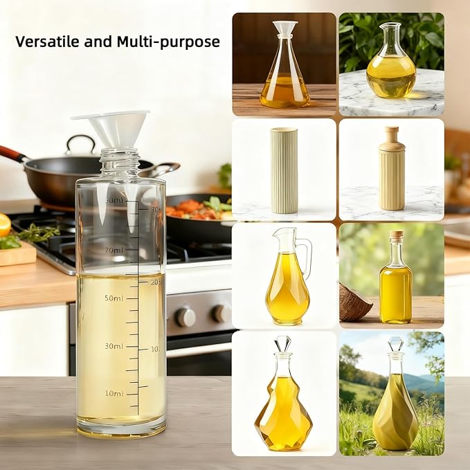 Olive Oil Sprayer, 3.5oz/100ml Oil Sprayer for Cooking, Oil Sprayer for Air Fryer, Stainless Steel Pump for Mist Spray, Food Grade Glass Metarial Mister for Kitchen Gadgets, Salad, BBQ