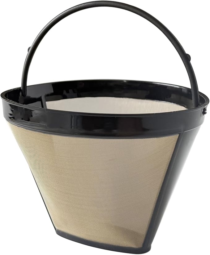 Cestlaive #4 Gold Cone Reusable Permanent Coffee Basket Filter Replacement for Cuisinart Coffee Maker (Pack of 4)