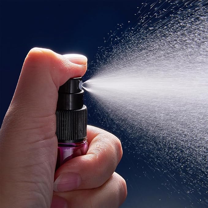 BENECREAT 9 Packs 10ml Rainbow Color Glass Spray Bottle, Refillable Fine Mist Spray Bottle for Perfume, Essential Oil, Travel Size Mini Spray Bottles