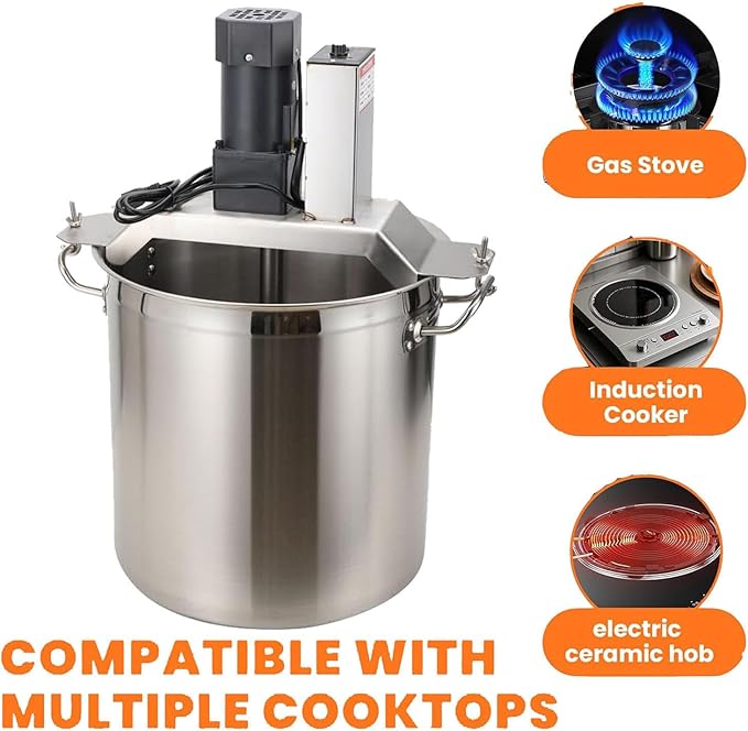 Hot Pot Seasoning Bottom Soup Sauce Stirrer Frying Machine,40L Commercial Automatic Food Mixer,Automatic Pot Stirrer Mixer,Stirring Speed Adjustable,50L